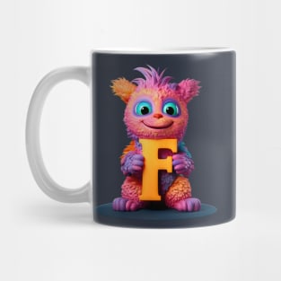 Cute Monster for Kids Alphabet Letter F Funny Back to School Mug